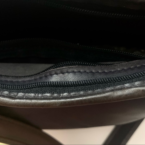 DISTRESSED LEATHER Handmade Crossbody Bag, Charcoal - Picture 5 of 8